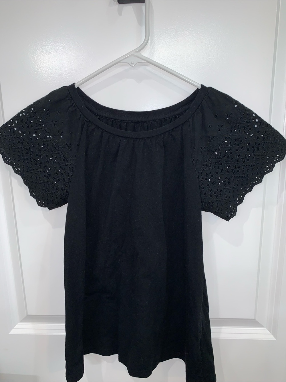 Cat & Jack Black Eyelet Sleeve Tunic